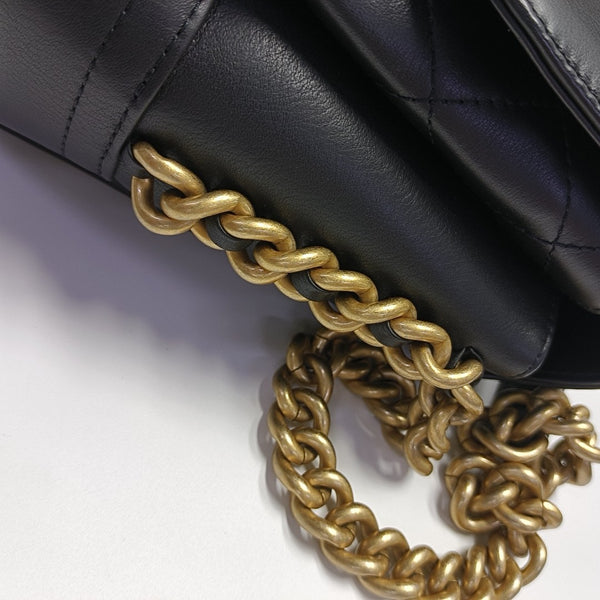 Quilted Calfskin Shoulder Bag Black