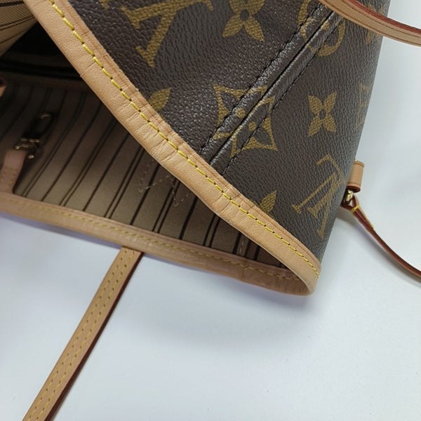 NEVERFULL MM Monogram Coated Canvas Brown