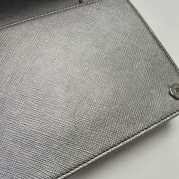 Saffiano Calfskin Shoulder Bag Silver