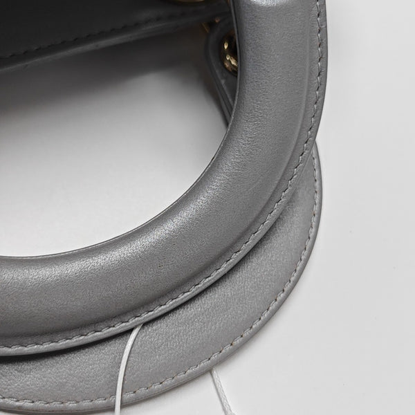 Lady Dior Mini Cannage Lambskin Silver