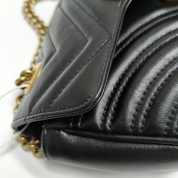 GG Marmont Small Quilted Calfskin Black