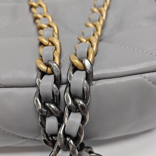 CHANEL 19 Small Quilted Lambskin Gray