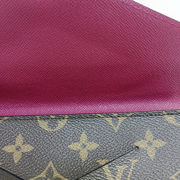 SARAH Monogram Coated Canvas Brown Wallet
