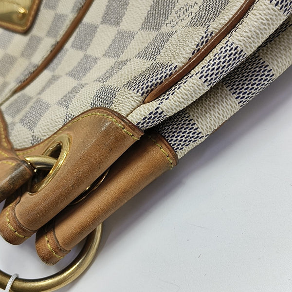 GALLIERA PM Damier Azur Coated Canvas White