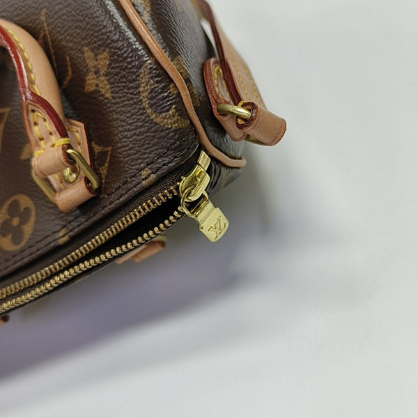 SPEEDY Nano Monogram Coated Canvas Brown