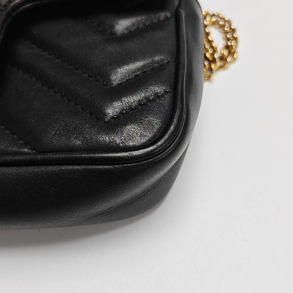 GG Marmont Mini Quilted Calfskin Black