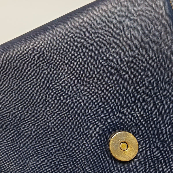 Leather Shoulder Bag Blue