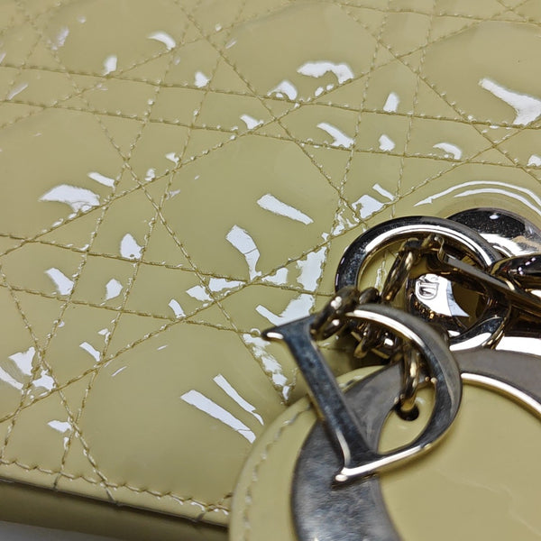 Lady Dior Small Cannage Patent Leather Yellow