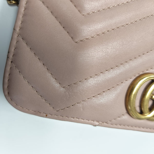 GG Marmont Super Mini Quilted Calfskin Pink
