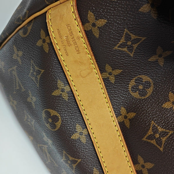 KEEPALL 55 Monogram Coated Canvas Brown