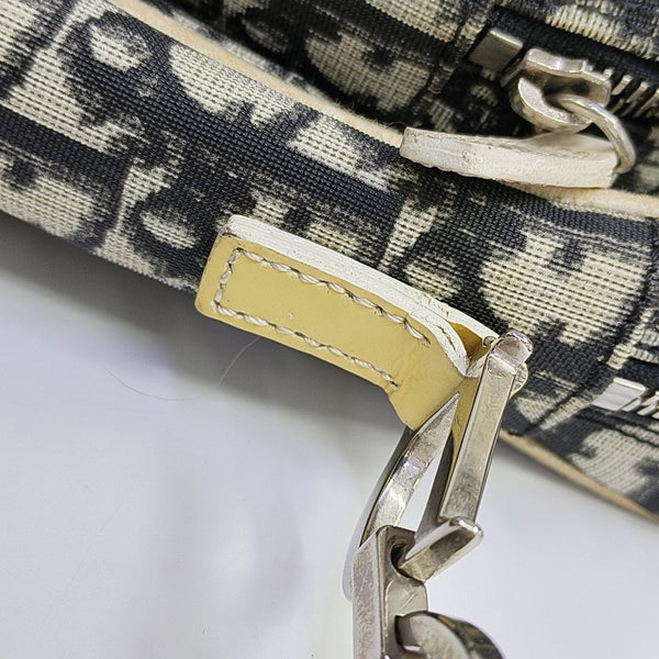 Oblique Coated Canvas Shoulder Bag Gray