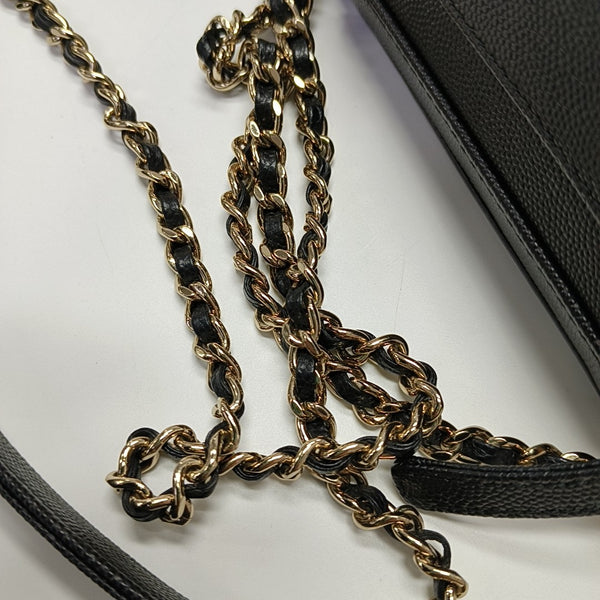 FILIGREE Small Quilted Grained Calfskin Black