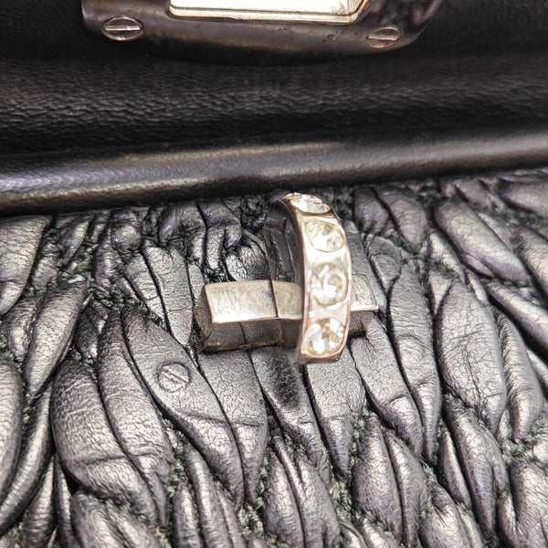 Quilted Lambskin Shoulder Bag Black