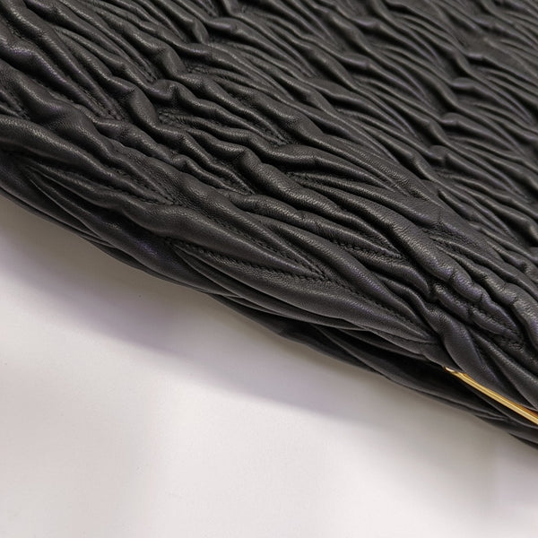 Quilted Lambskin Top Handle Bag Black