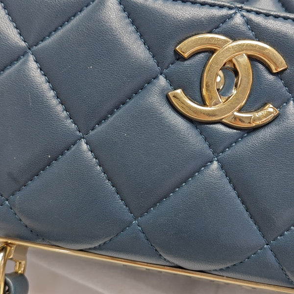 TRENDY CC Small Quilted Lambskin Blue