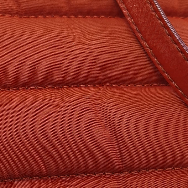 Quilted Nylon Shoulder Bag Red