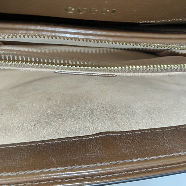 Horsebit 1955 Medium Monogram Coated Canvas Beige
