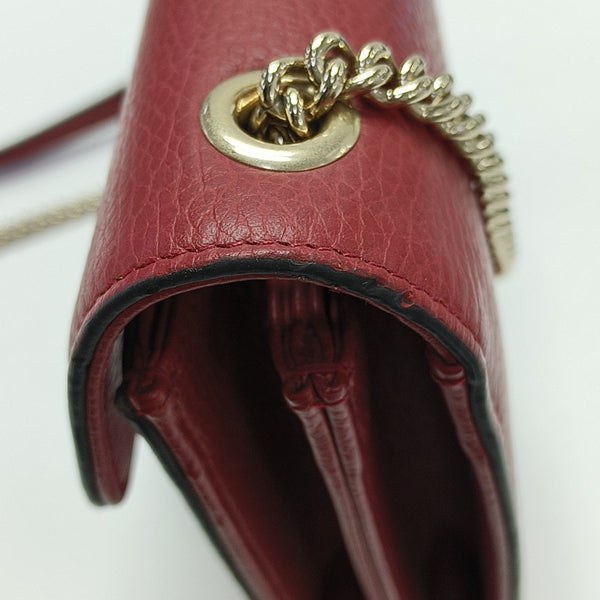 Interlocking G Small Calfskin Red
