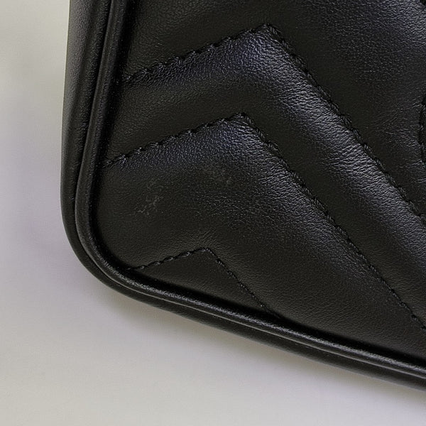 GG Marmont Mini Quilted Calfskin Black