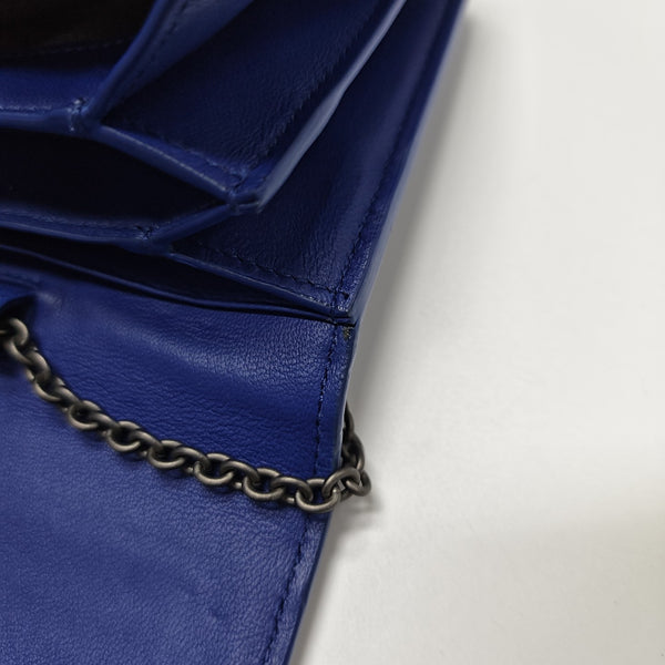 Lambskin Shoulder Bag Blue