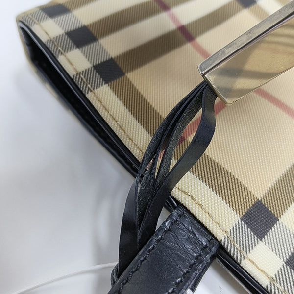 Coated Canvas Top Handle Bag Beige