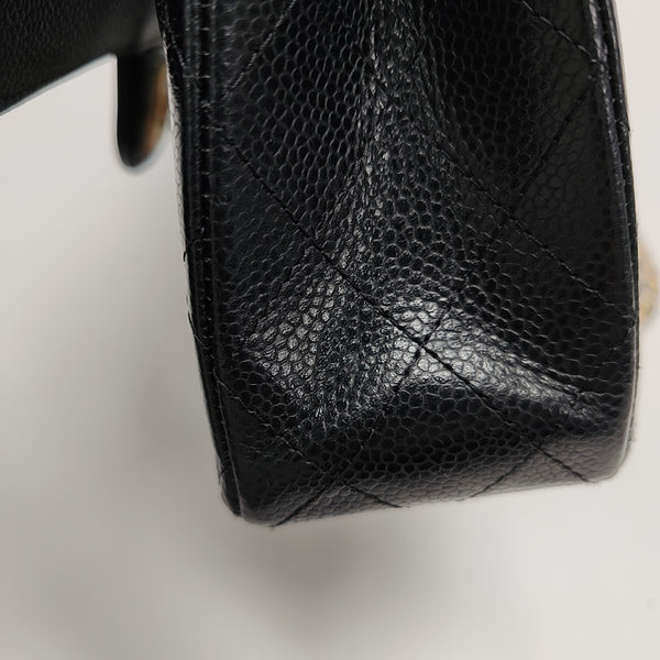 CLASSIC FLAP Small Quilted Grained Calfskin Black