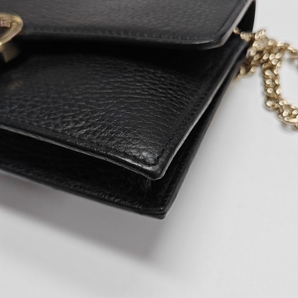 Interlocking G Small Calfskin Black