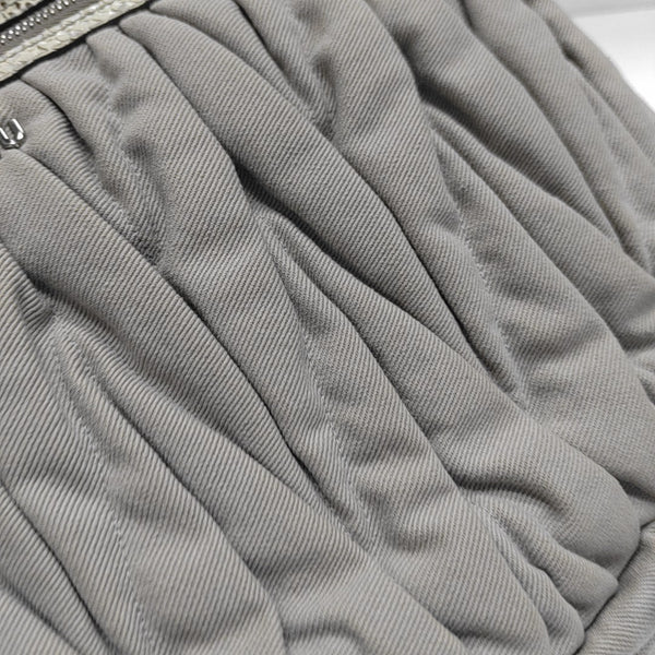 Quilted Fabric Shoulder Bag Gray