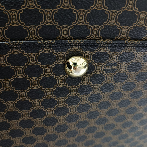 Coated Canvas Top Handle Bag Black