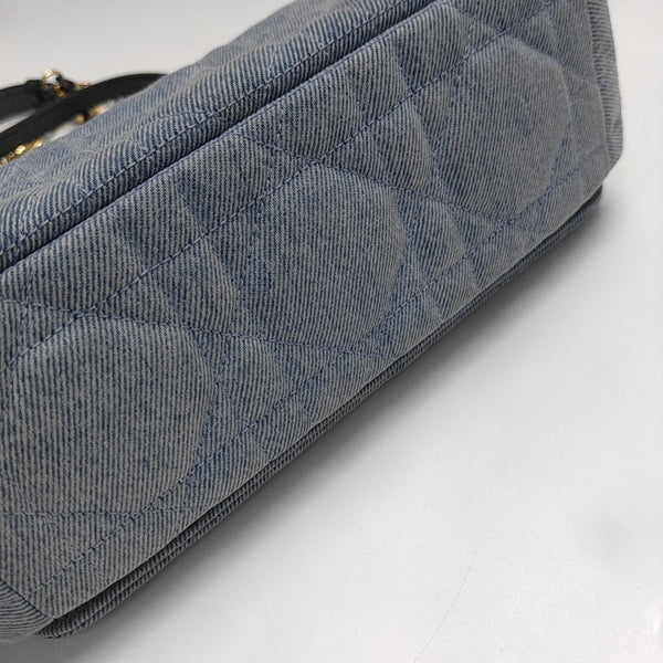 Dior Caro Medium Quilted Denim Blue