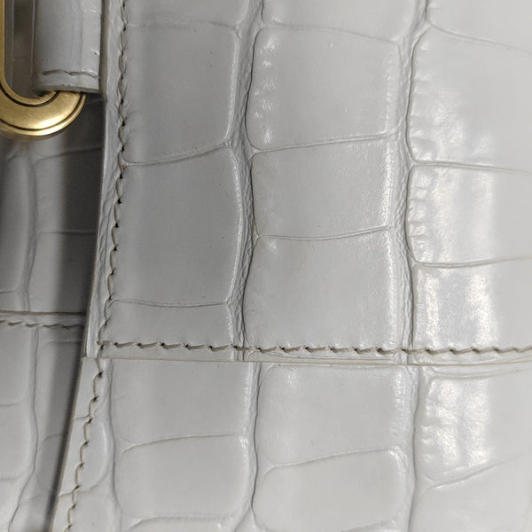 Hourglass Wallet On Chain Mini Calfskin White
