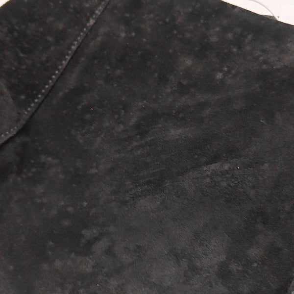 Suede Top Handle Bag Black