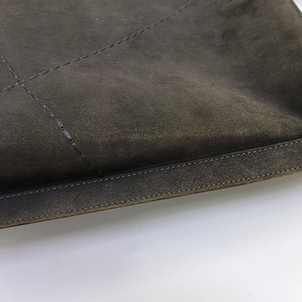 Suede Top Handle Bag Brown