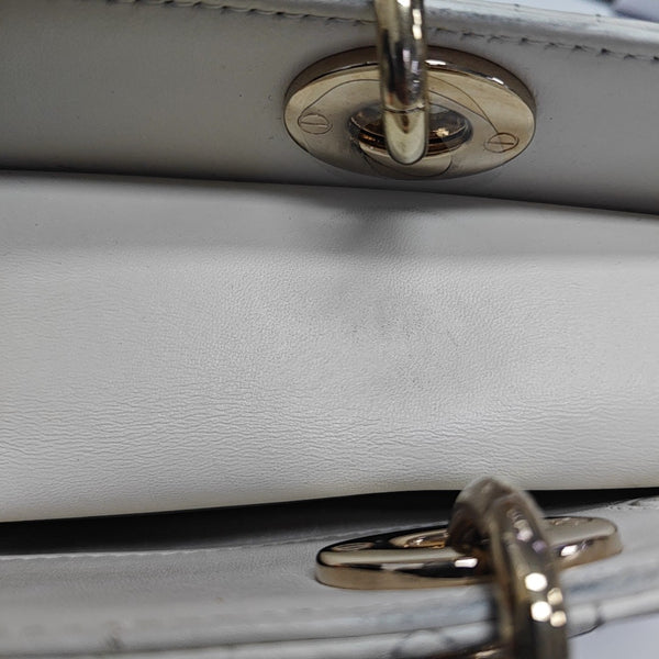 Lady D-Joy Medium Cannage Lambskin White