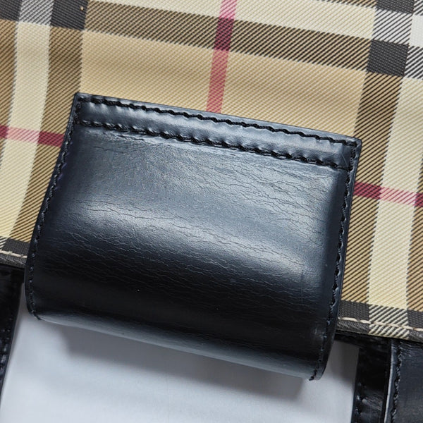 Coated Canvas Top Handle Bag Beige