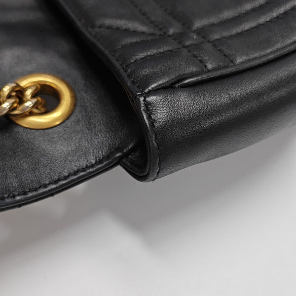 GG Marmont Medium Quilted Calfskin Black