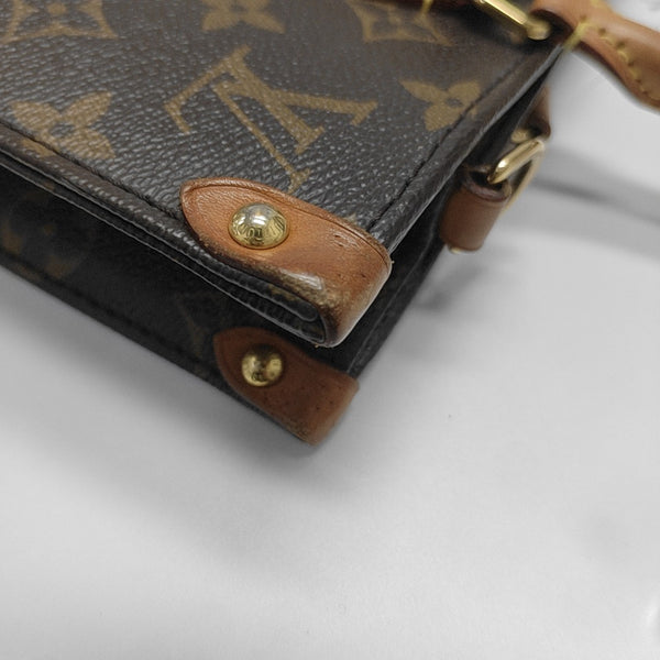SAC PLAT MM Monogram Coated Canvas Brown