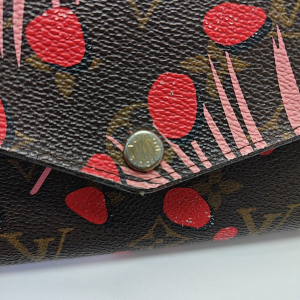 SARAH Monogram Coated Canvas Brown Wallet