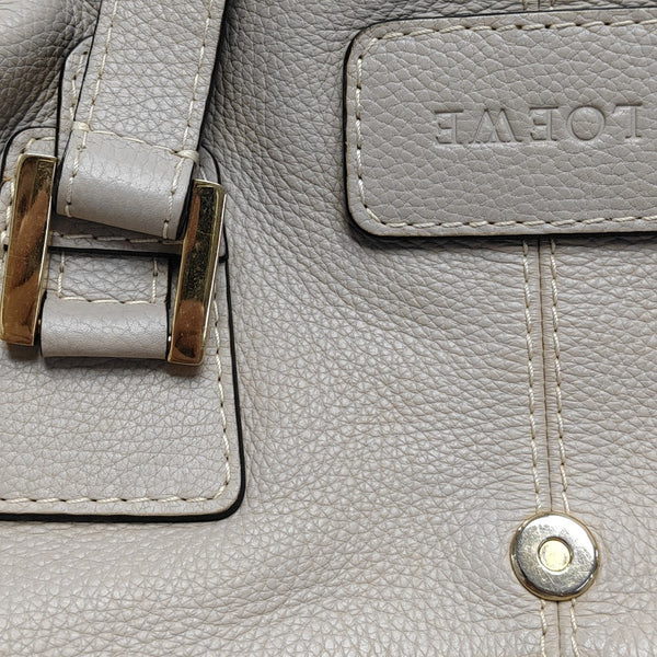 Calfskin Top Handle Bag Beige