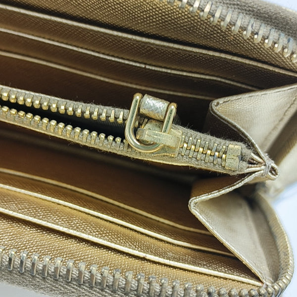 Saffiano Calfskin Wallet Gold