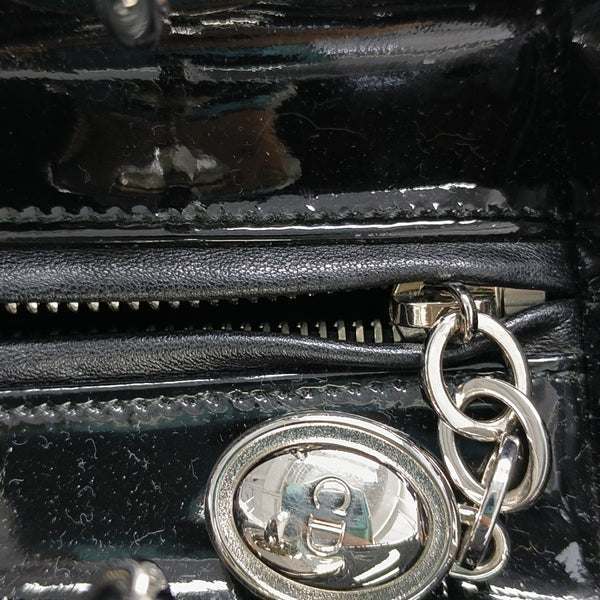 Lady Dior Medium Cannage Patent Leather Black