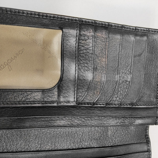 Gancio Calfskin Black Wallet