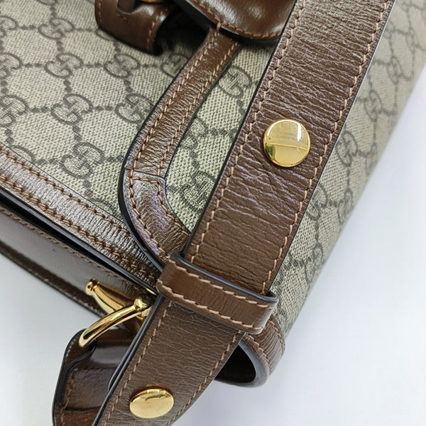 Horsebit 1955 Medium Monogram Coated Canvas Beige