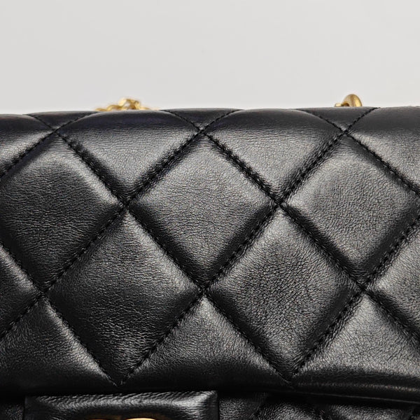 Quilted Calfskin Shoulder Bag Black