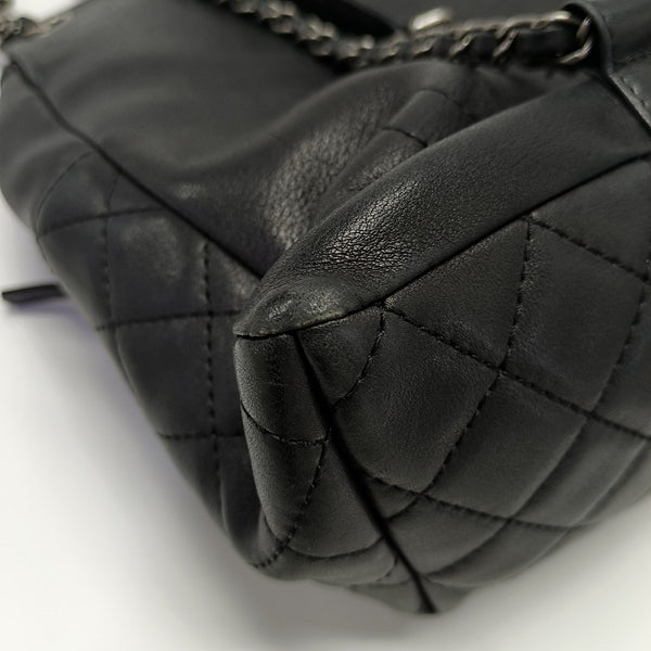 Quilted Calfskin Backpack Black