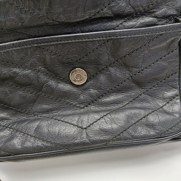 NIKI Medium Chevron Calfskin Black