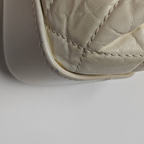 GABRIELLE Small Quilted Calfskin White