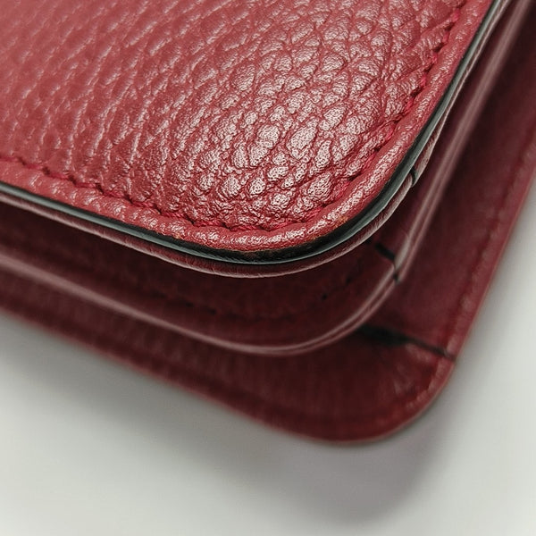 Interlocking G Small Calfskin Red