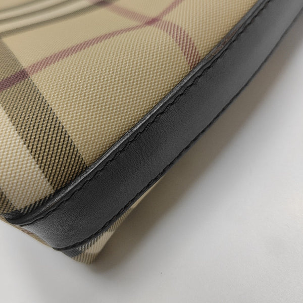 Coated Canvas Top Handle Bag Beige
