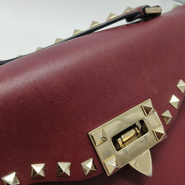 Rockstud Calfskin Red